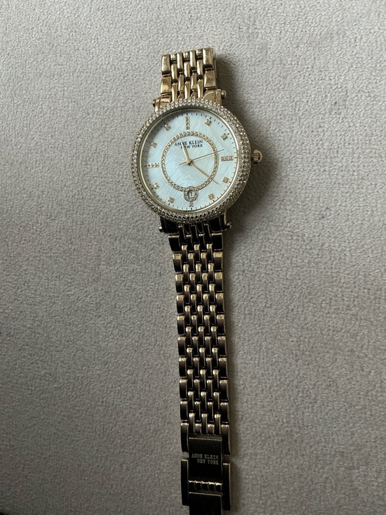 Anne Klein Gold Tone Mother-of-Pearl Dial Crystal-Accented Women’s Watch main image 3